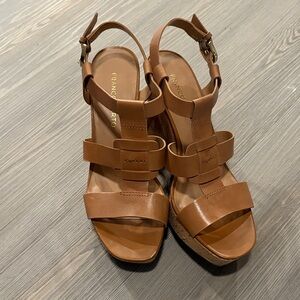 Franco Sarto Tan Wedge Sandals